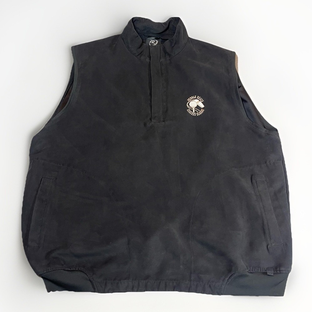 Zero Restriction Golf Vest‎ Mens XXL Black Suede Microfiber Pebble Beach Logo